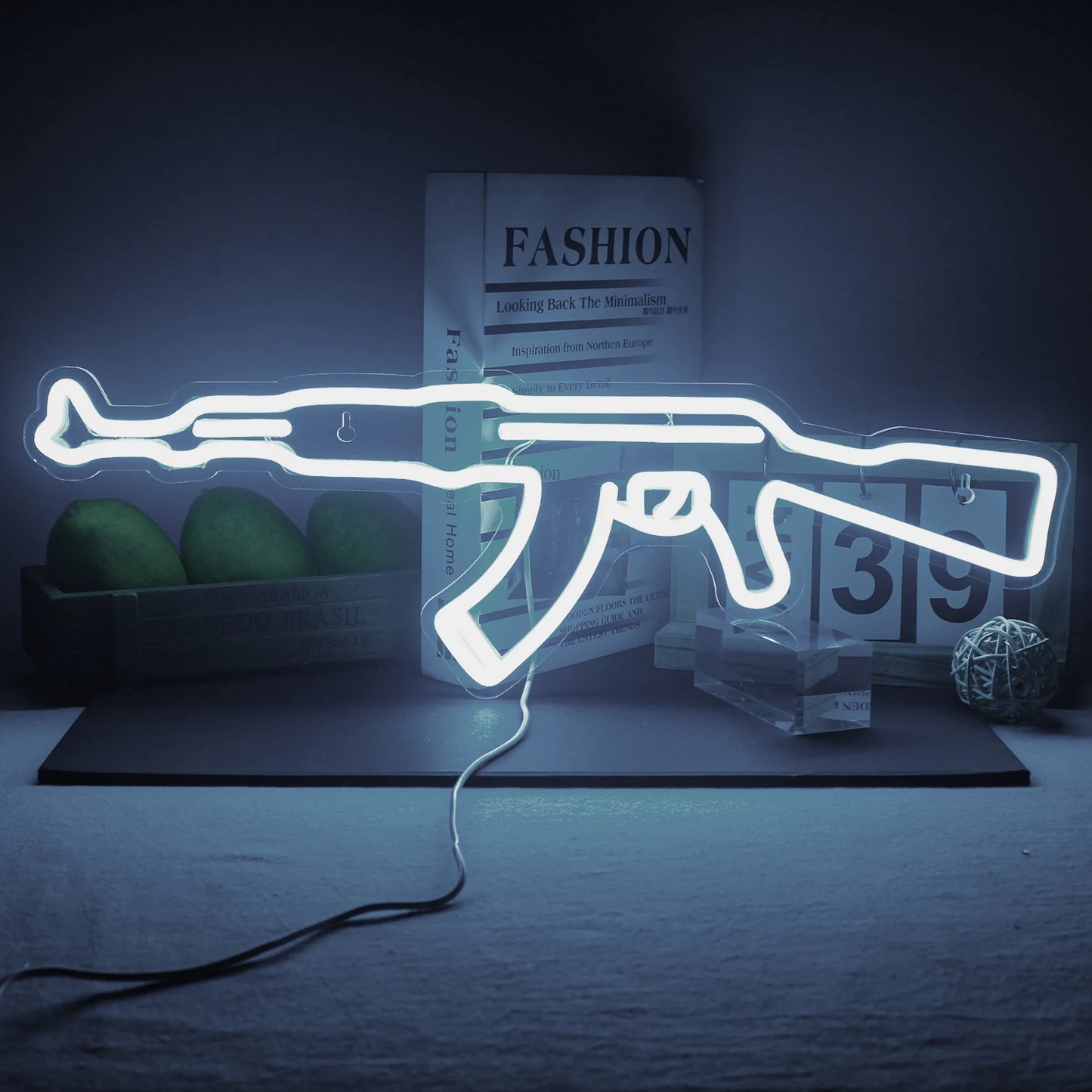 Ineonlife Neon Sign Light Gun Custom Led AK 47 Super Cool Lampada Da Notte A Sospensione Sala Giochi Negozio Festa Decorazione Murale Personalizzata