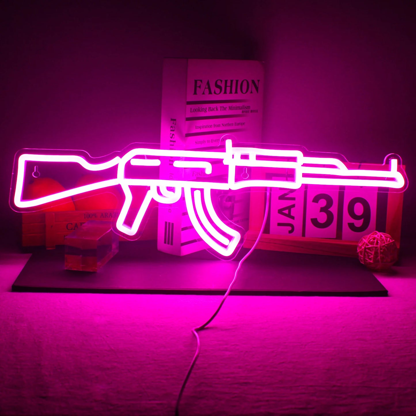 Ineonlife Neon Sign Light Gun Custom Led AK 47 Super Cool Lampada Da Notte A Sospensione Sala Giochi Negozio Festa Decorazione Murale Personalizzata