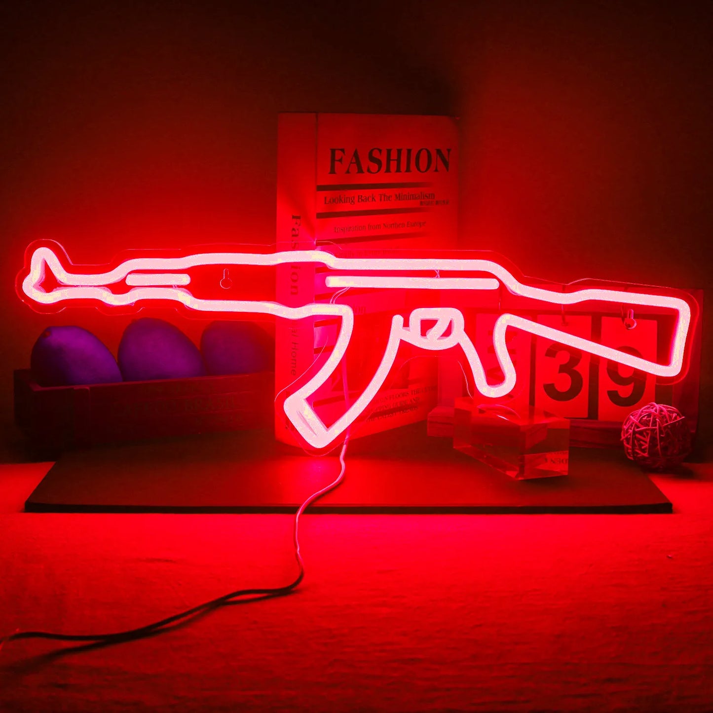 Ineonlife Neon Sign Light Gun Custom Led AK 47 Super Cool Lampada Da Notte A Sospensione Sala Giochi Negozio Festa Decorazione Murale Personalizzata